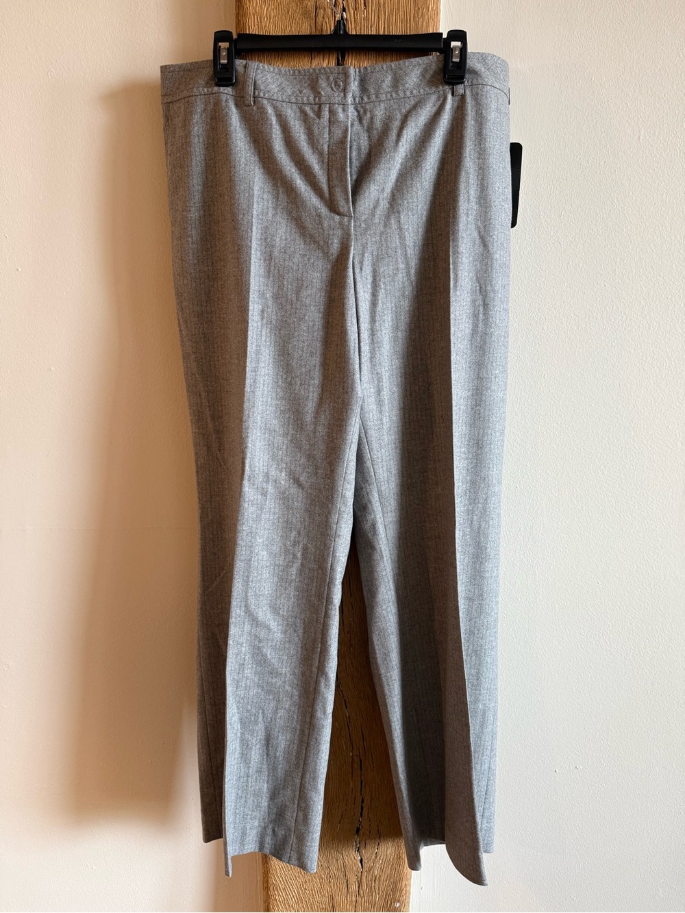 NWT Akris Angora Wool Mona Wide Leg Pinstripe Trousers Sz 16